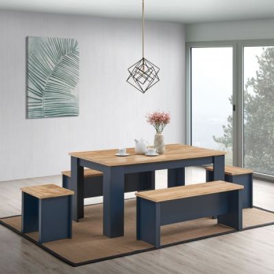 Lisbon Dinning set - Blue - Dining Room - Timber Art Design Sdn Bhd