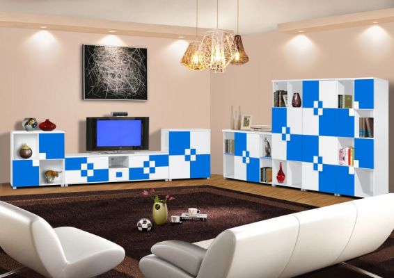 SR 850012, 850013, 850014, 850008, 850010, 850007, 850009 (Blue) - TV Cabinet-Built To Fit - Timber Art Design Sdn Bhd
